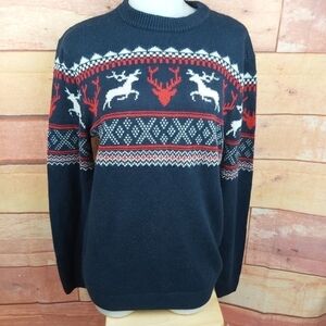 DIVIDED knitted sweater dear graphic 100% acrylic